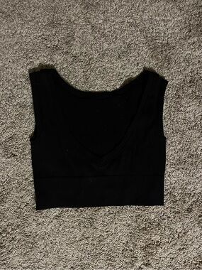 Classic Black Ribbed Tank Top AERIE